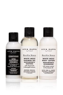 black and white bottles of Acca Kappa products